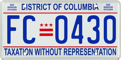 DC license plate FC0430