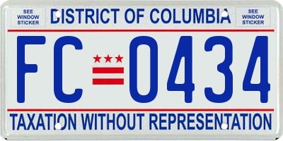 DC license plate FC0434