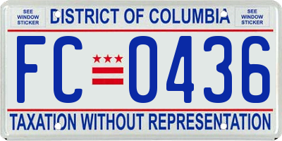 DC license plate FC0436