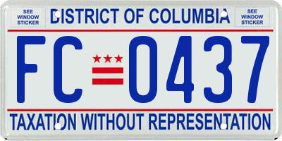 DC license plate FC0437