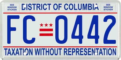 DC license plate FC0442