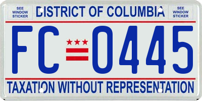 DC license plate FC0445