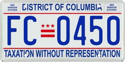 DC license plate FC0450