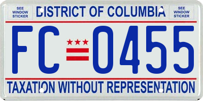 DC license plate FC0455