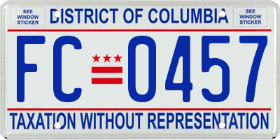 DC license plate FC0457