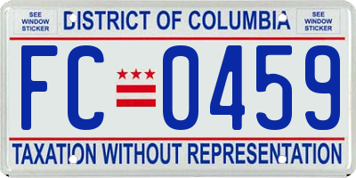 DC license plate FC0459