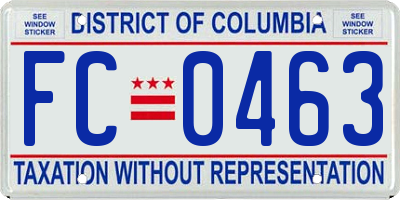 DC license plate FC0463