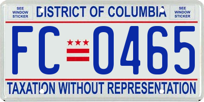 DC license plate FC0465