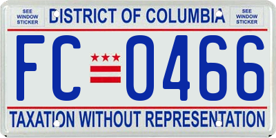 DC license plate FC0466