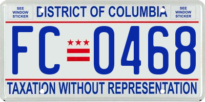 DC license plate FC0468