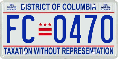 DC license plate FC0470