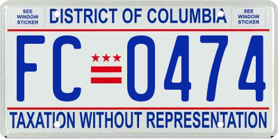 DC license plate FC0474