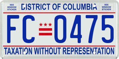 DC license plate FC0475