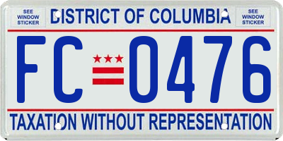 DC license plate FC0476