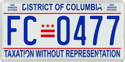 DC license plate FC0477