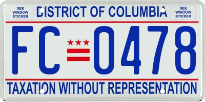 DC license plate FC0478