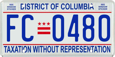 DC license plate FC0480