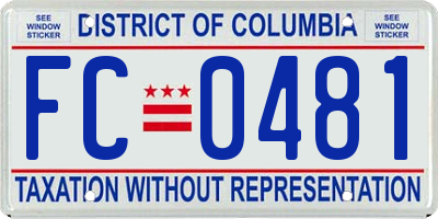 DC license plate FC0481