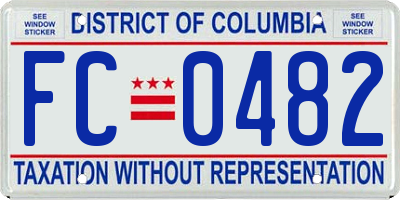 DC license plate FC0482