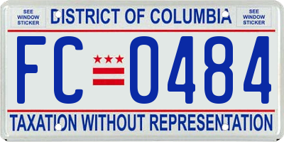 DC license plate FC0484