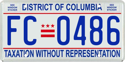 DC license plate FC0486