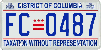 DC license plate FC0487