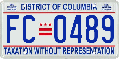 DC license plate FC0489