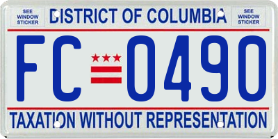 DC license plate FC0490