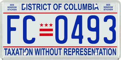 DC license plate FC0493