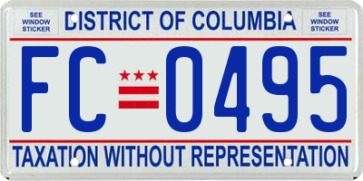 DC license plate FC0495