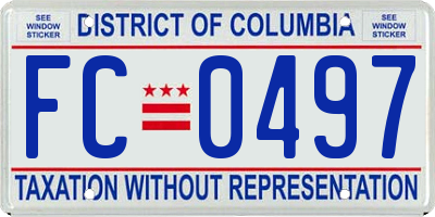 DC license plate FC0497