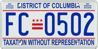 DC license plate FC0502