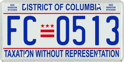 DC license plate FC0513