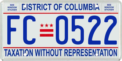 DC license plate FC0522