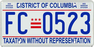 DC license plate FC0523