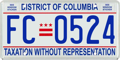 DC license plate FC0524