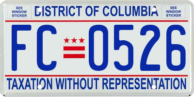 DC license plate FC0526