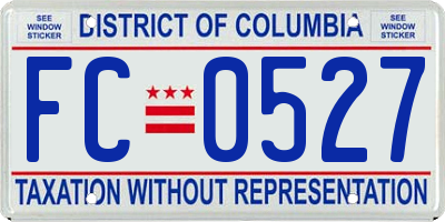 DC license plate FC0527