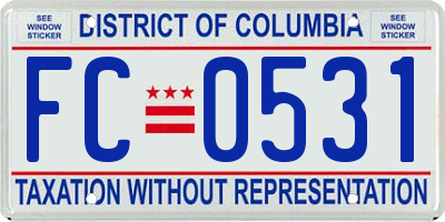 DC license plate FC0531