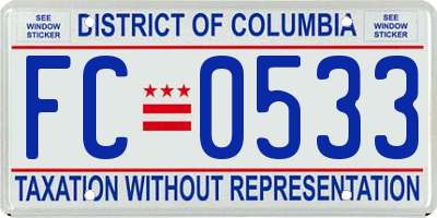 DC license plate FC0533