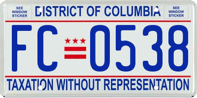 DC license plate FC0538