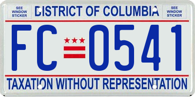 DC license plate FC0541