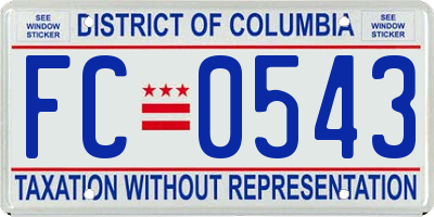 DC license plate FC0543