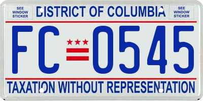 DC license plate FC0545