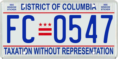 DC license plate FC0547