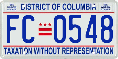 DC license plate FC0548