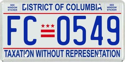 DC license plate FC0549