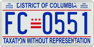 DC license plate FC0551