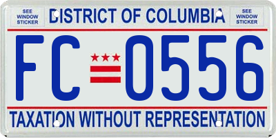 DC license plate FC0556