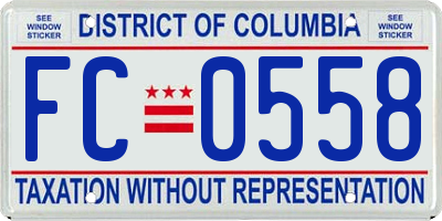 DC license plate FC0558